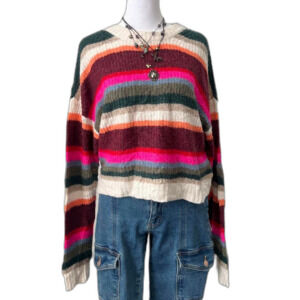American Eagle striped sweater cropped multicolor